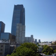 玄関を出た先には、三河台公園の緑と東京ミッドタウンを望みます！